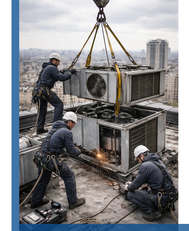 Демонтаж крышной установки в Выксе любой сложности