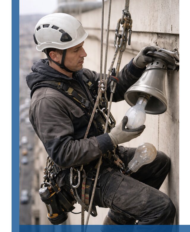 Замена ламп на высоте в Выксе профессионально и быстро