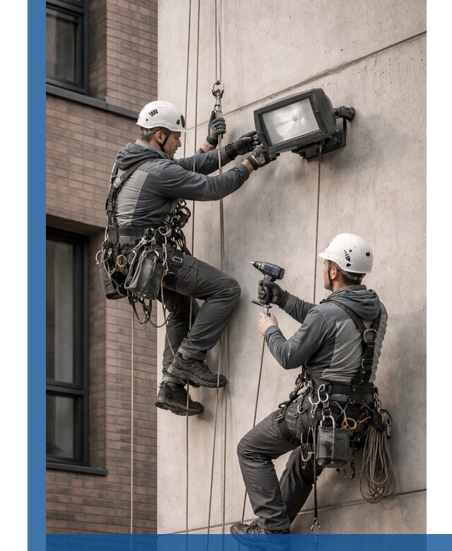 Профессиональный монтаж фасадных прожекторов в Выксе под ключ