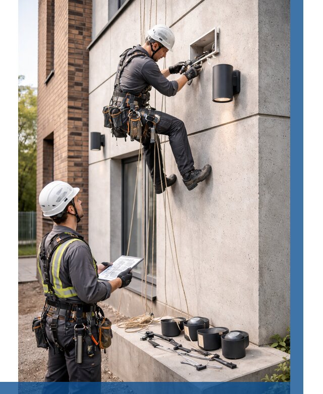 Монтаж фасадного освещения в Выксе от 2593 р. | ВЫСОТНИК-Вкс