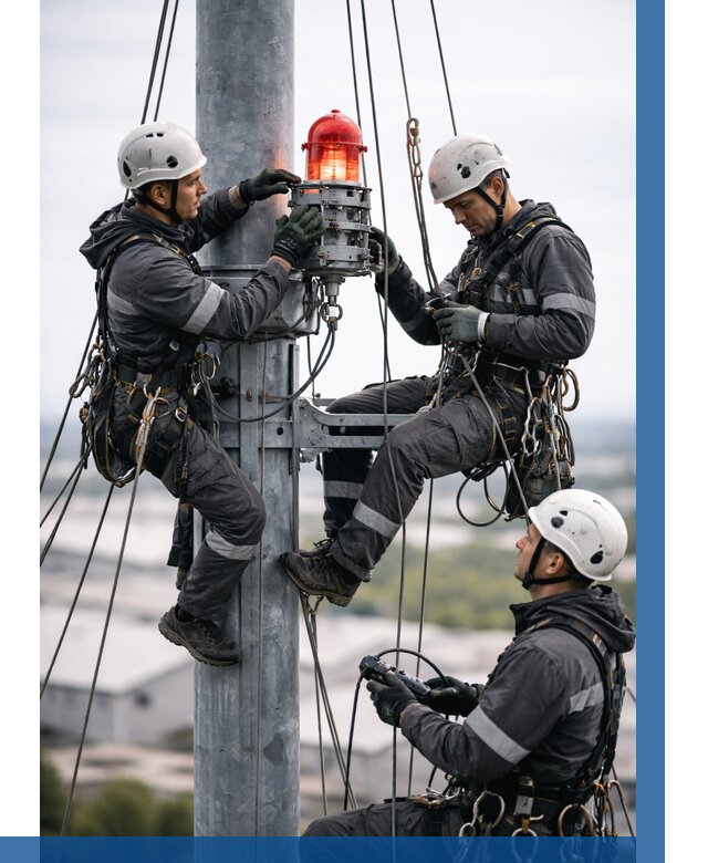 Монтаж заградительных огней в Выксе от 8815 р. | ВЫСОТНИК-Вкс