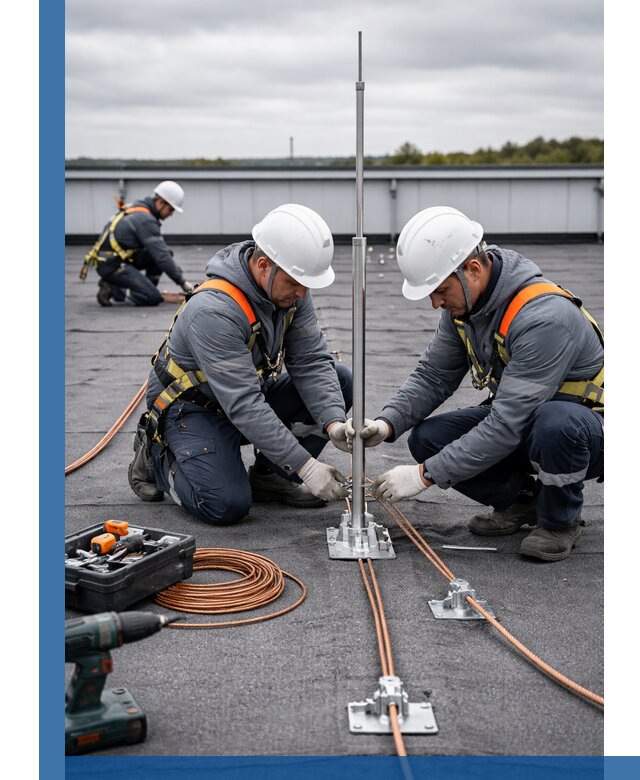 Монтаж молниезащиты на кровле в Выксе под ключ с гарантией