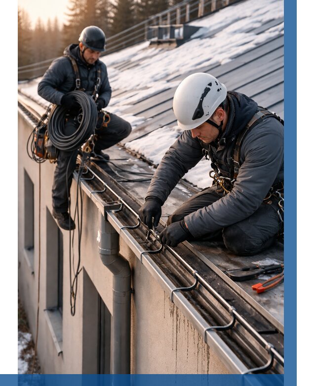 Монтаж греющего кабеля на кровле в Выксе от 467 р. | ВЫСОТНИК-Вкс