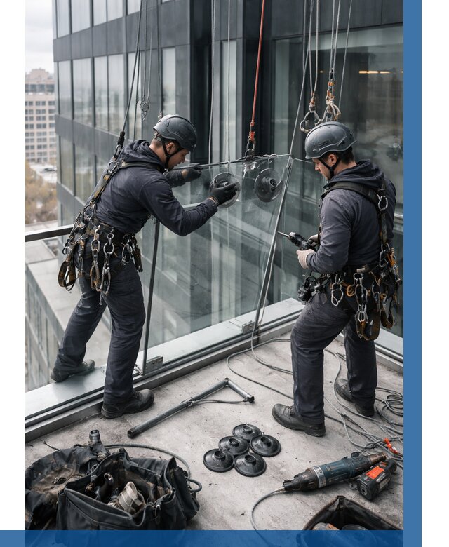 Монтаж стеклянных ограждений в Выксе от 2593 р. | ВЫСОТНИК-Вкс