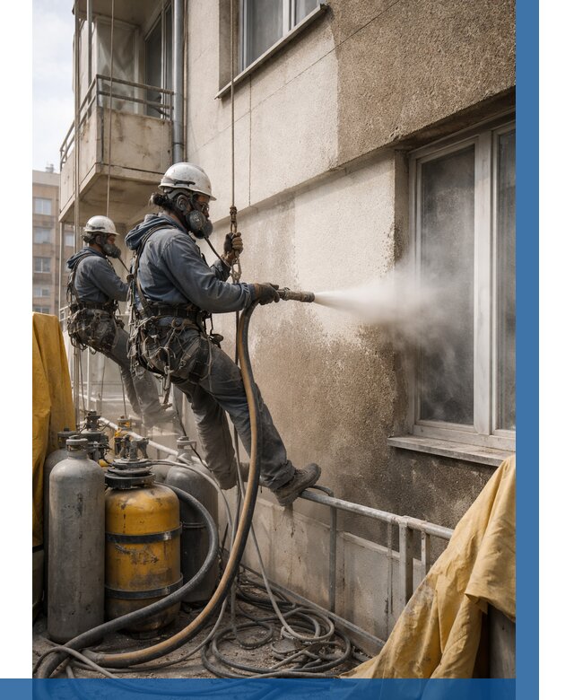 Пескоструйная очистка фасада в Выксе от 674 р. | ВЫСОТНИК-Вкс