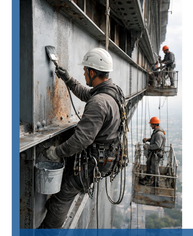 Покраска металлоконструкций на высоте в Выксе профессионально