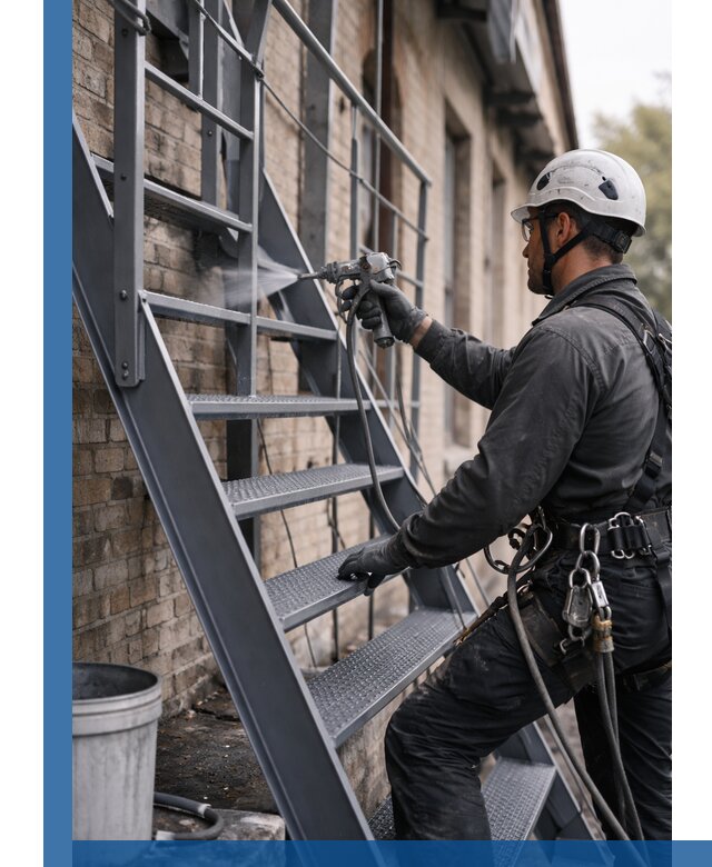 Покраска и антикоррозионная защита пожарных лестниц в Выксе