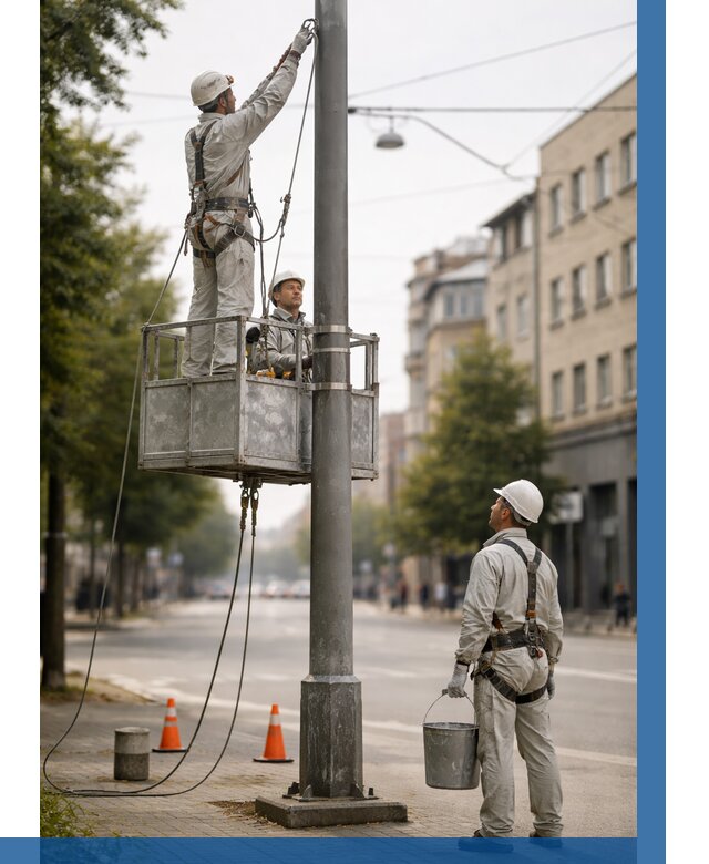 Покраска опор освещения в Выксе от 5185 р. | ВЫСОТНИК-Вкс