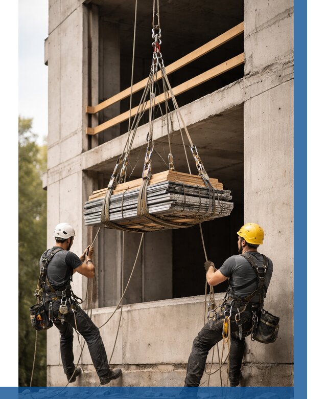 Подъем материала на этаж веревками в Выксе от 1556 р. | ВЫСОТНИК-Вкс