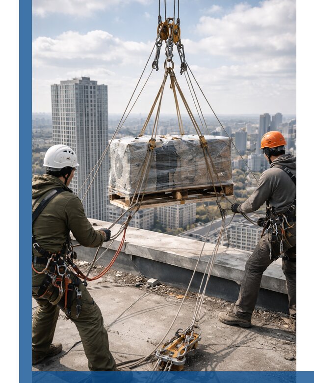 Подъем и монтаж крупногабаритных грузов на крышу в Выксе