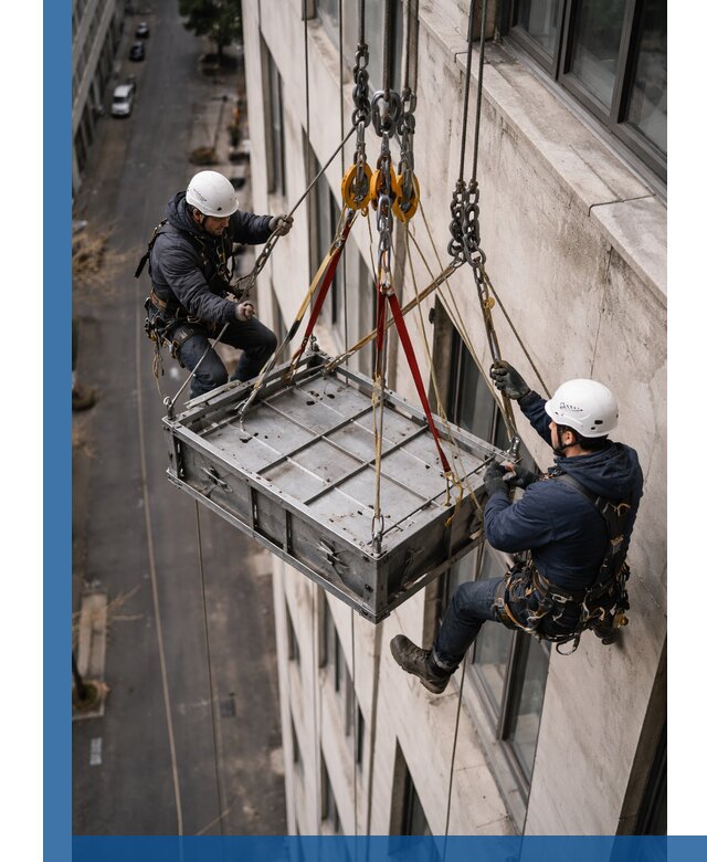 Спуск и подъем грузов по фасаду в Выксе для зданий