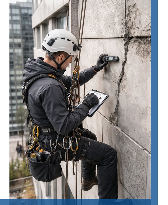 Обследование фасада альпинистами в Выксе от 124 р. | ВЫСОТНИК-Вкс