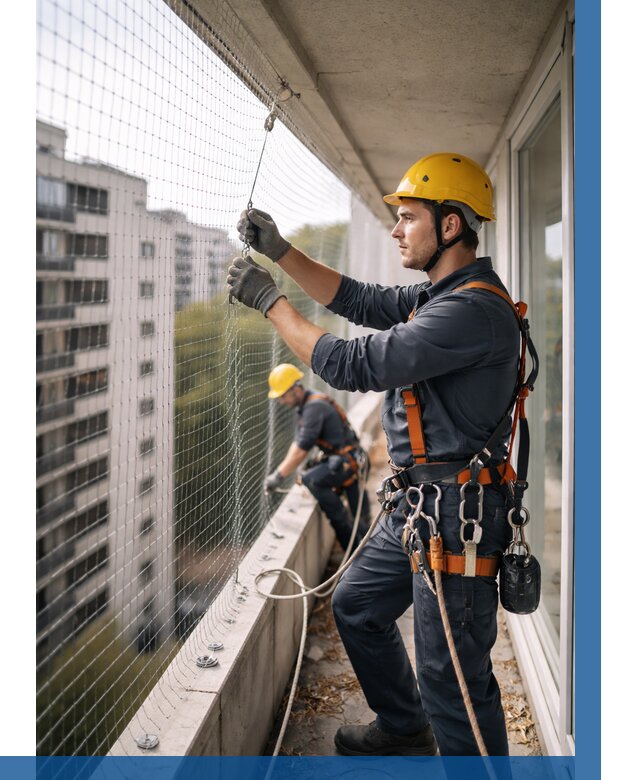 Монтаж сетки от птиц в Выксе от 4667 р. | ВЫСОТНИК-Вкс